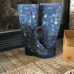 Ugg multi logo tall rain boots